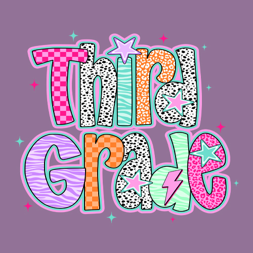 Third Grade Thunder Colorful Back to School
