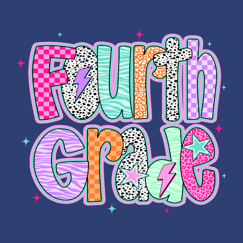 Fourth Grade Fierce Colorful Back to School