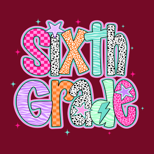 Sixth Grade Colorful Back to School