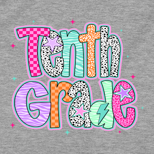 Tenth Grade Trendsetter Colorful Back to School