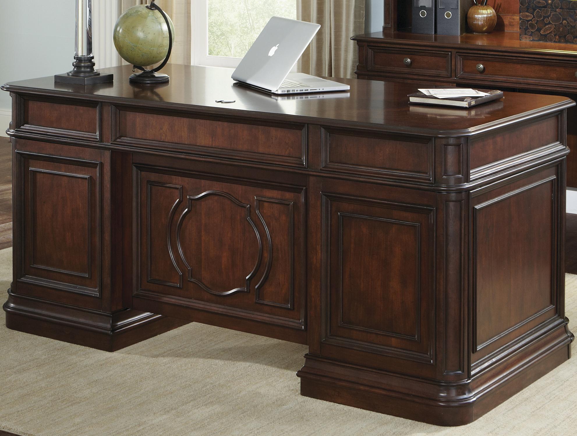 Traditional Executive Desk with 5 Drawers by Liberty Furniture ... Traditional Executive Desk with 5 Drawers by Liberty Furniture ...