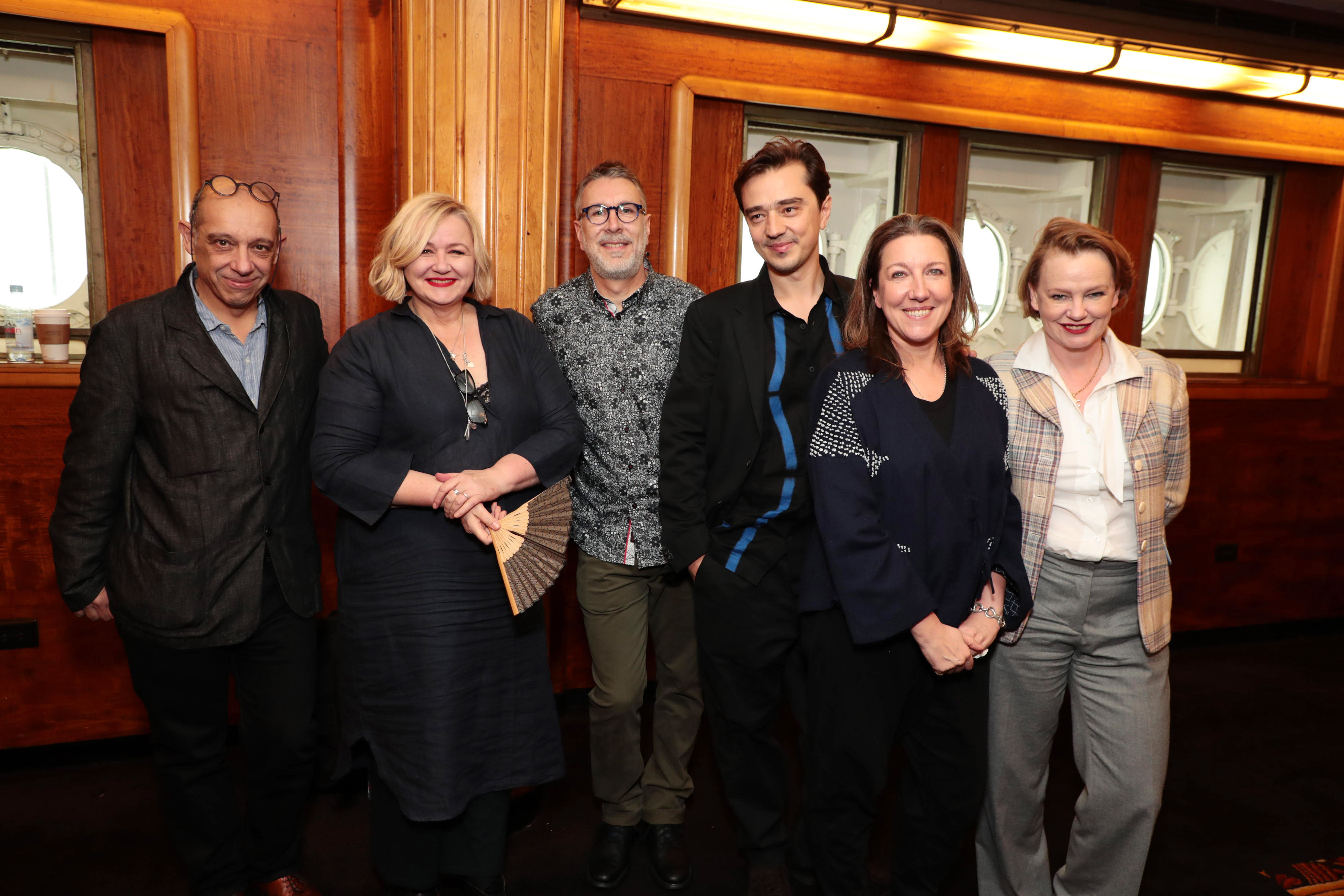 Bruno Delbonnel, Sarah Greenwood, Craig Berkey, Valerio Bonelli, Jacqueline Durran and Katie Spencer the core of the behind the scenes crew of Darkest Hour at The Queen Mary