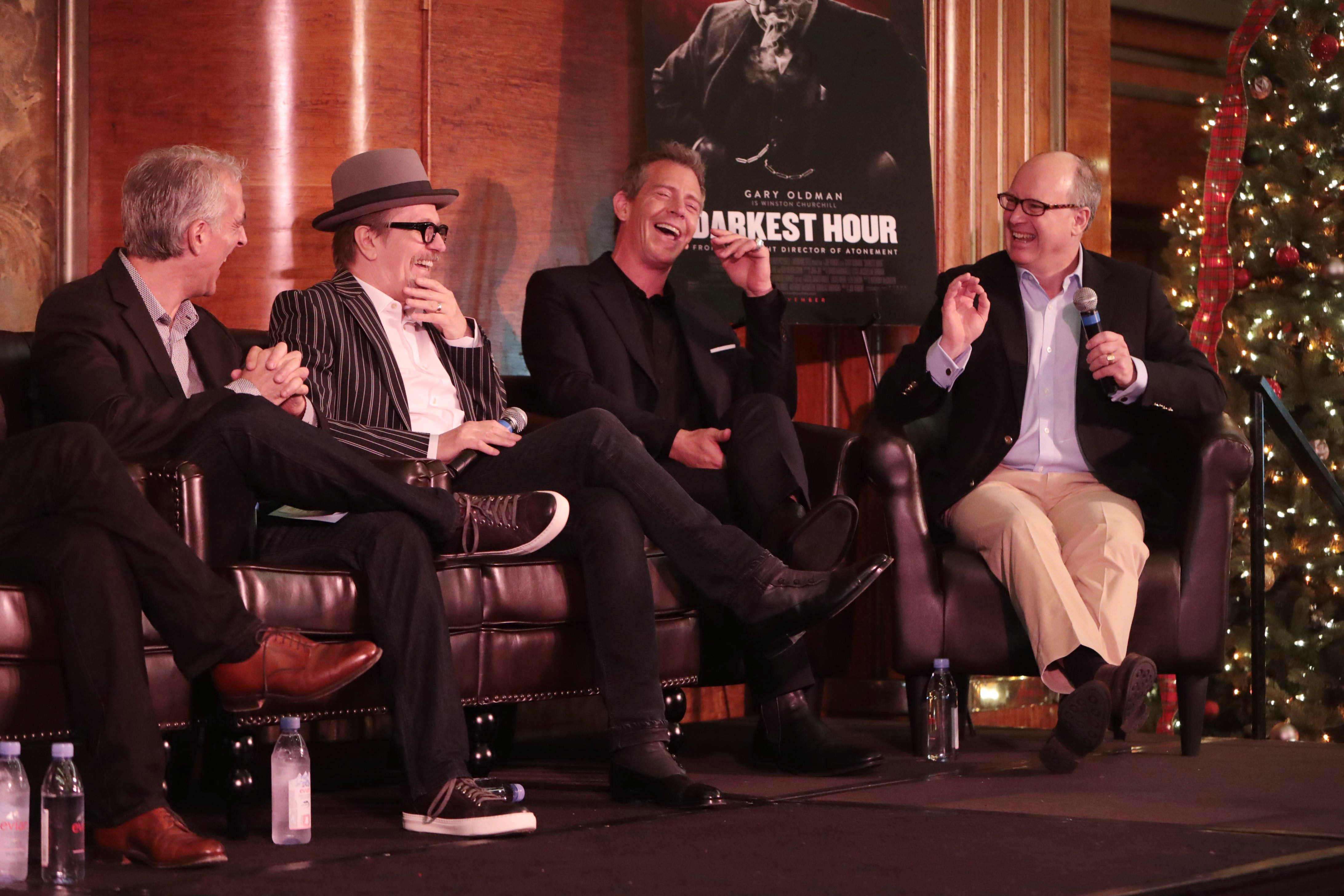 Scott Mantz, Gary Oldman, Ben Mendelsohn and Randolph Churchill - Great Grandson of Winston Churchill at The Queen Mary