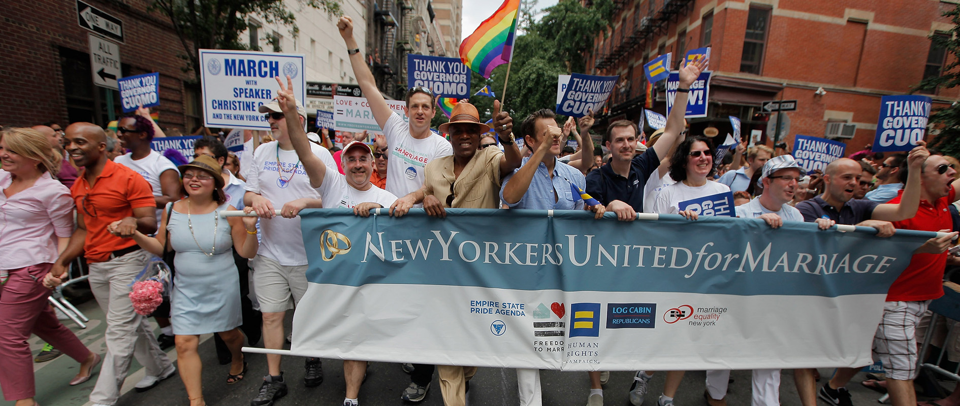 The New Yorkers United for Marriage team celebrating in New York City Pride, 2011