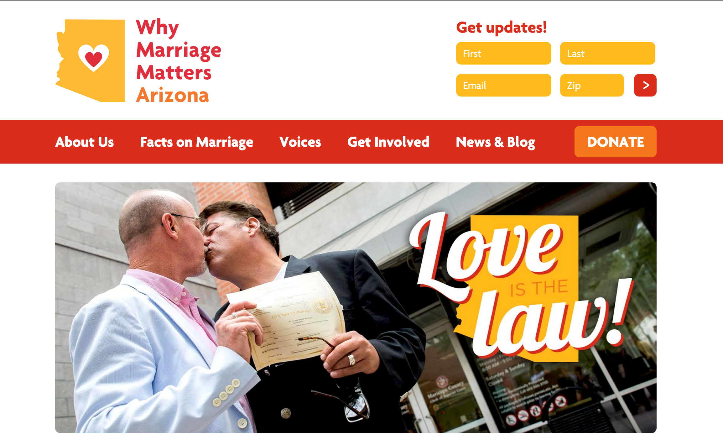 State campaign websites were designed to connect supporters with tools they needed to take action – contacting their legislator or attending a rally or sharing their story.