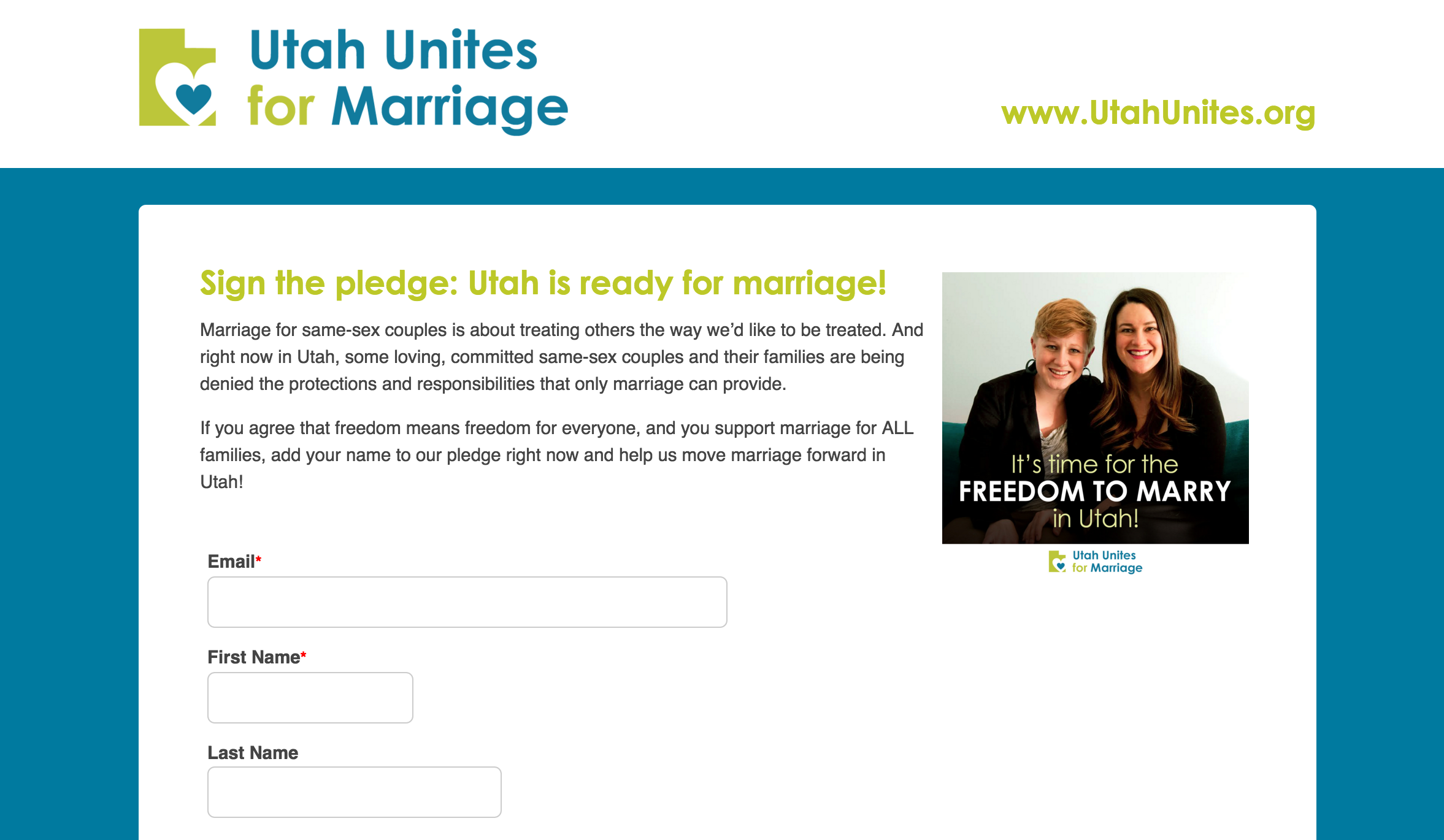 Every marriage campaign website had a