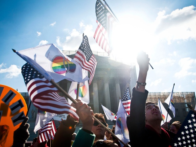 Thousands of marriage supporters gathered outside of the Supreme Court on March 27 and 28, 2013 to cheer on the plaintiffs and take a public stand for the freedom to marry.