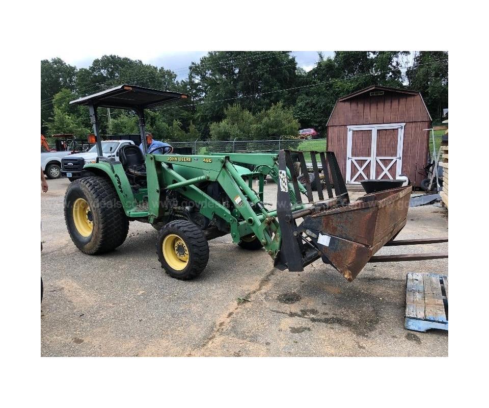 JOHN DEERE 460 TRACTOR LOADER W/FORKS AND BUCKET