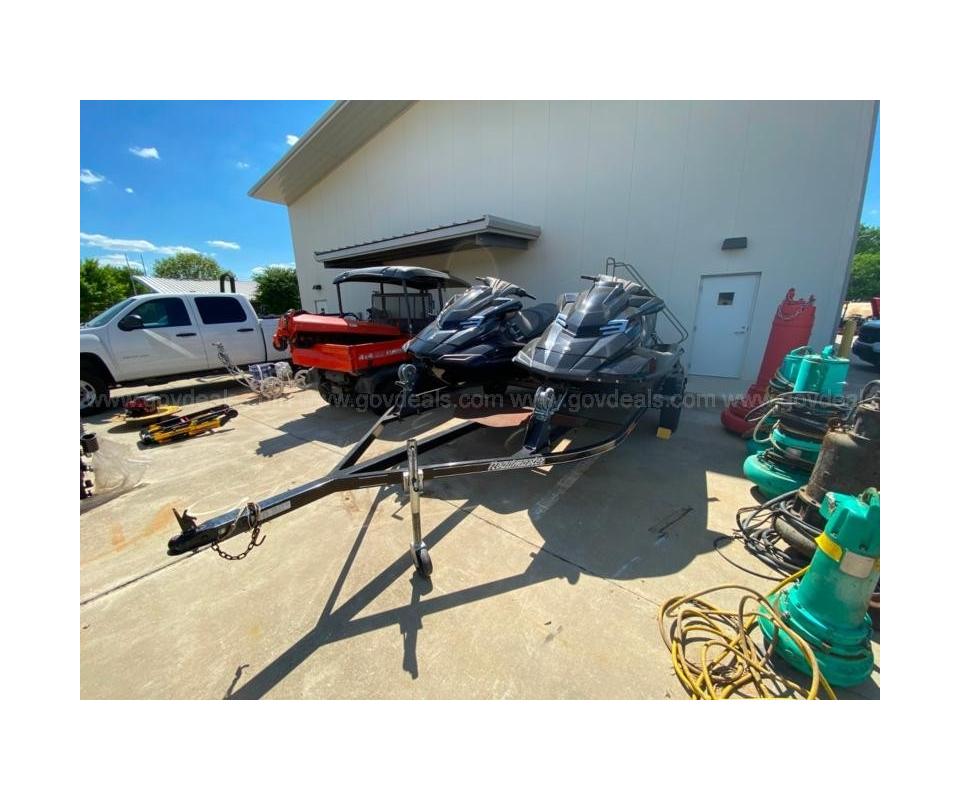 Two Yamaha Jet Skis with Trailer