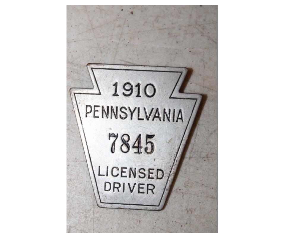 Vintage PA Driver's Licenses Badges