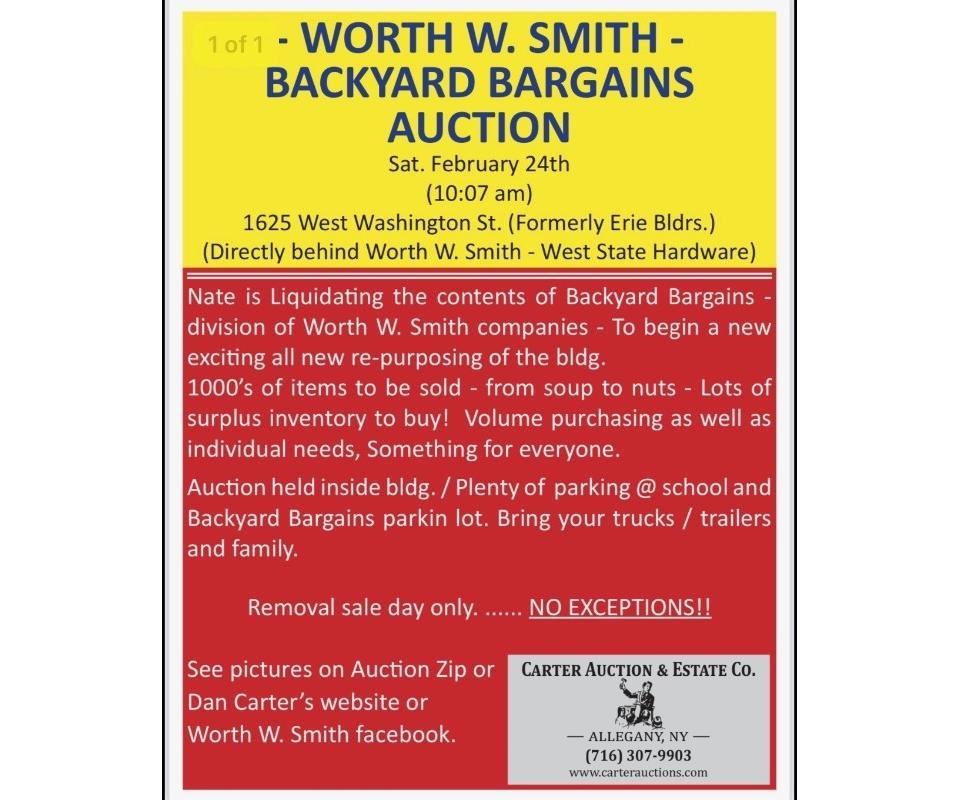 Worth W Smith Backyard Bargains Auction