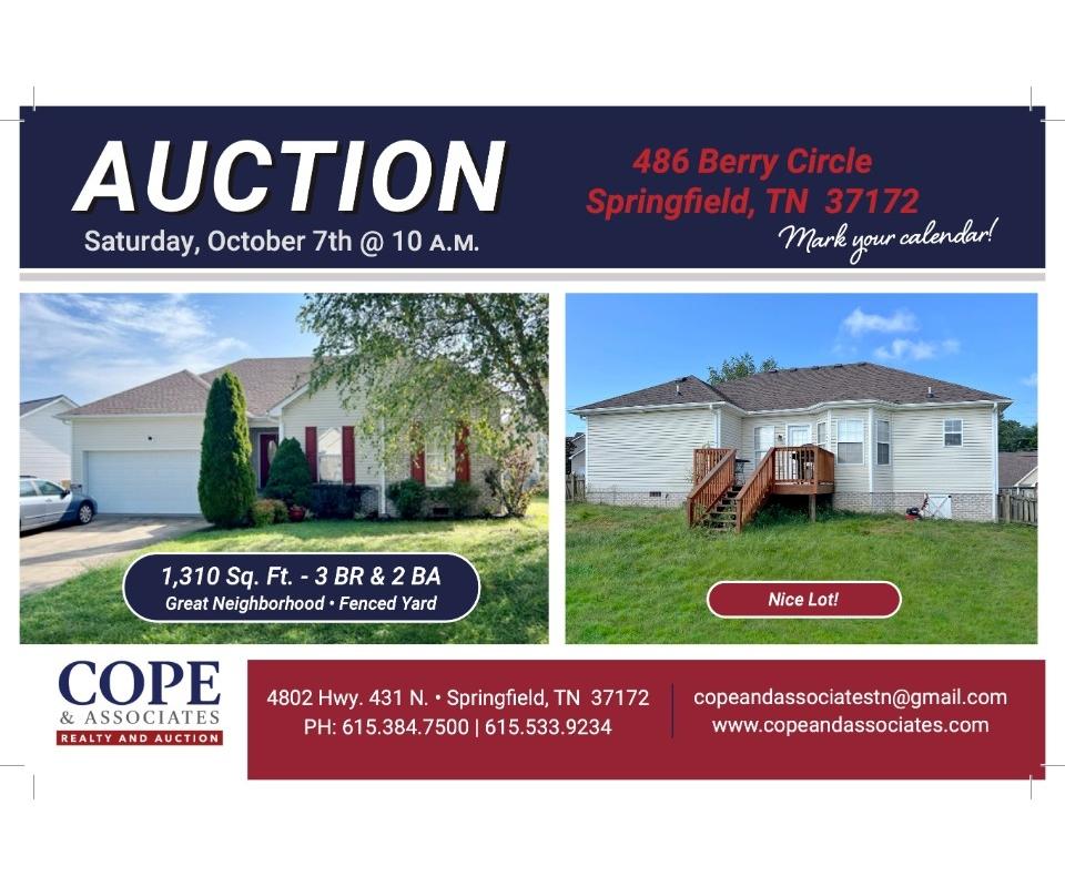 486 Berry Cir, Springfield Live Auction