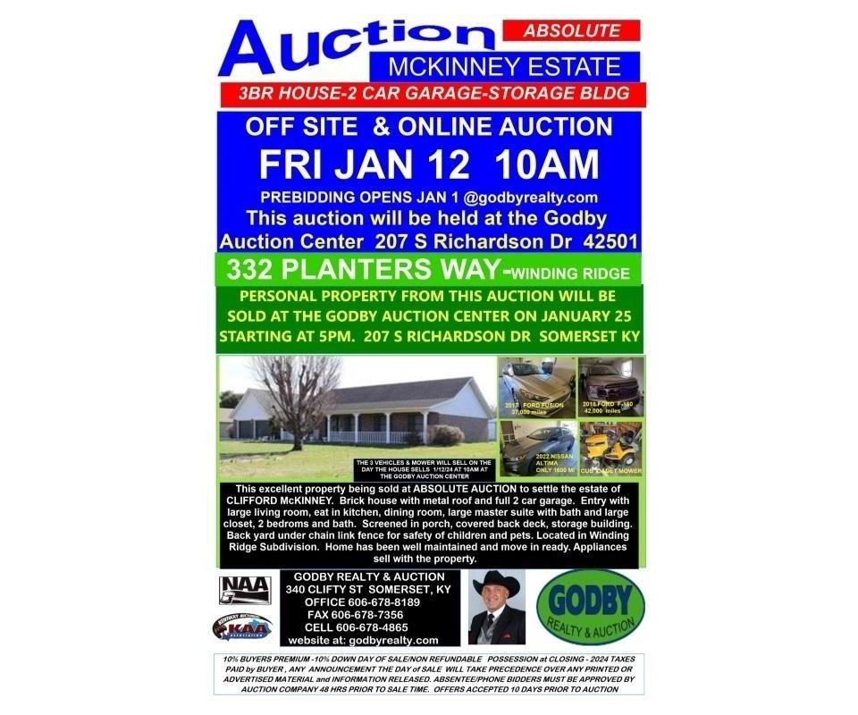 ABSOLUTE AUCTION 3BD 2BA HOUSE & LOT / McKinney Estate
