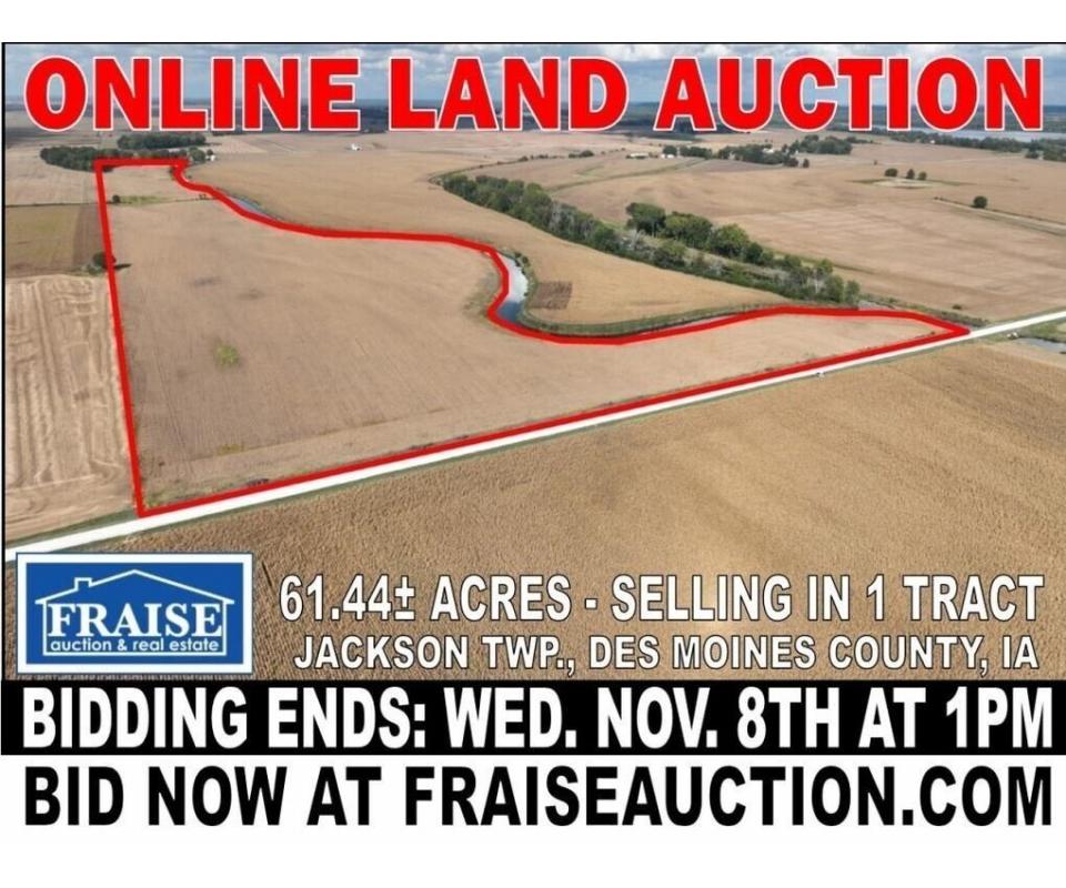 Des Moines Co., IA ONLINE ONLY FARMLAND AUCTION