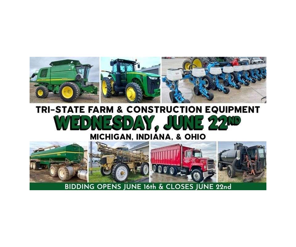 June 22nd (Wednesday) TriState Farm / Construction / Municipality EQUIPMENT SemiMonthly Online C