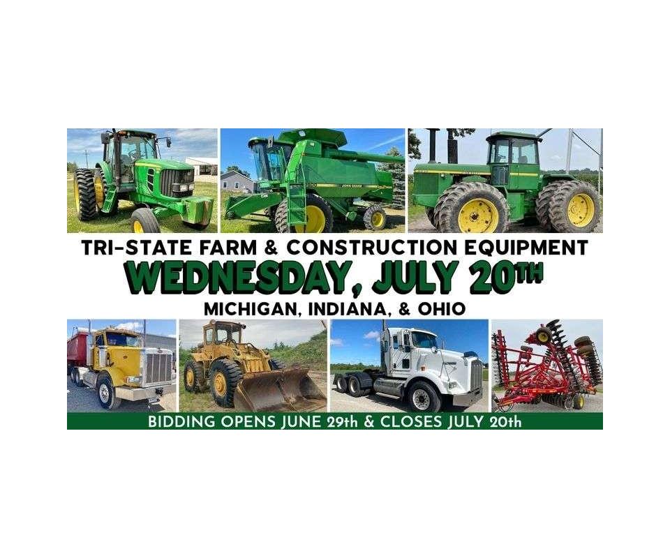 July 20th (Wednesday) TriState Farm / Construction / Municipality EQUIPMENT SemiMonthly Online C