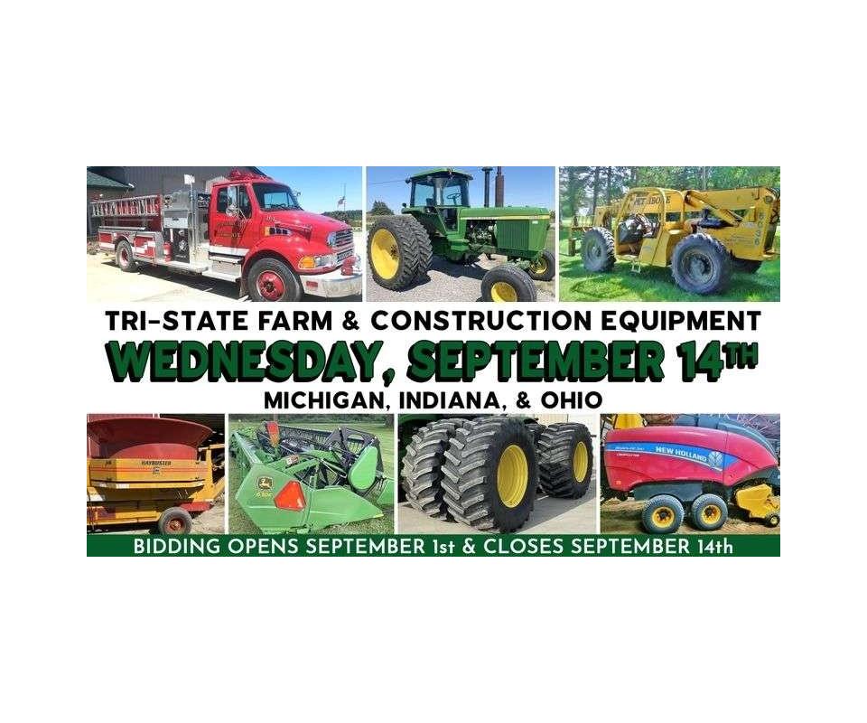 September 14th (Wednesday) TriState Farm / Construction / Municipality EQUIPMENT SemiMonthly Onl