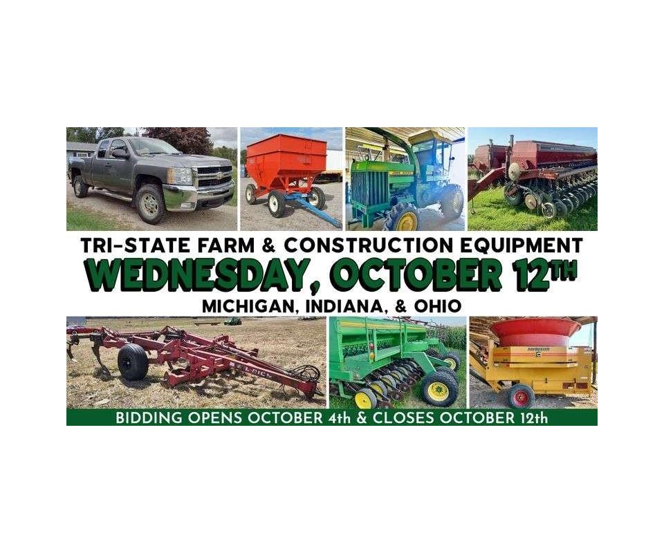 October 12th (Wednesday) TriState Farm / Construction / Municipality EQUIPMENT SemiMonthly Onlin