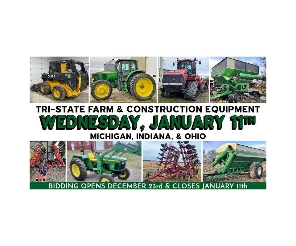 January 11th (Wednesday) TriState Farm / Construction / Municipality EQUIPMENT SemiMonthly Onlin