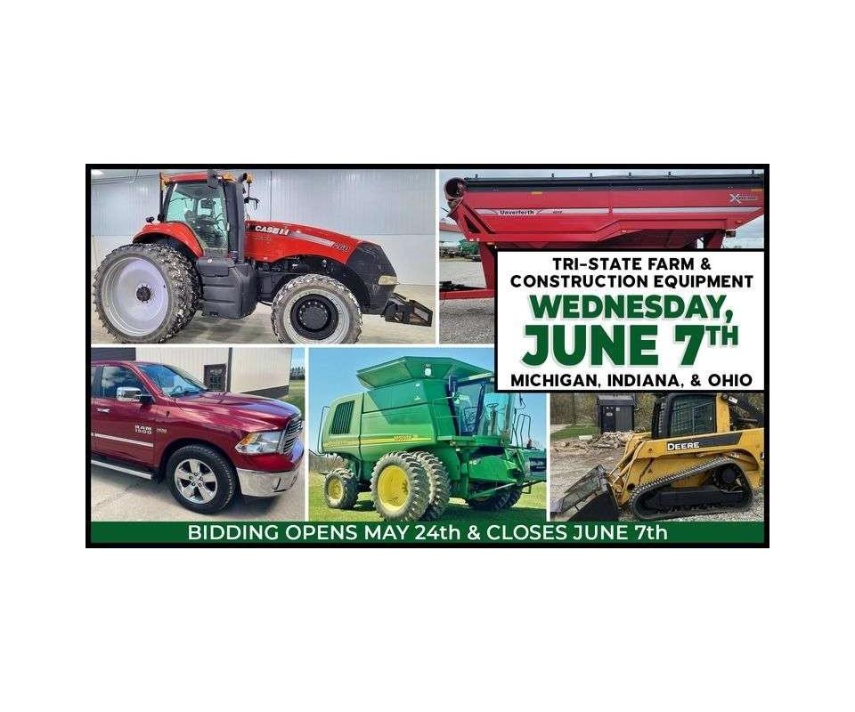 June 7th (Wednesday) TriState Farm / Construction / Municipality EQUIPMENT BiWeekly Online Consi