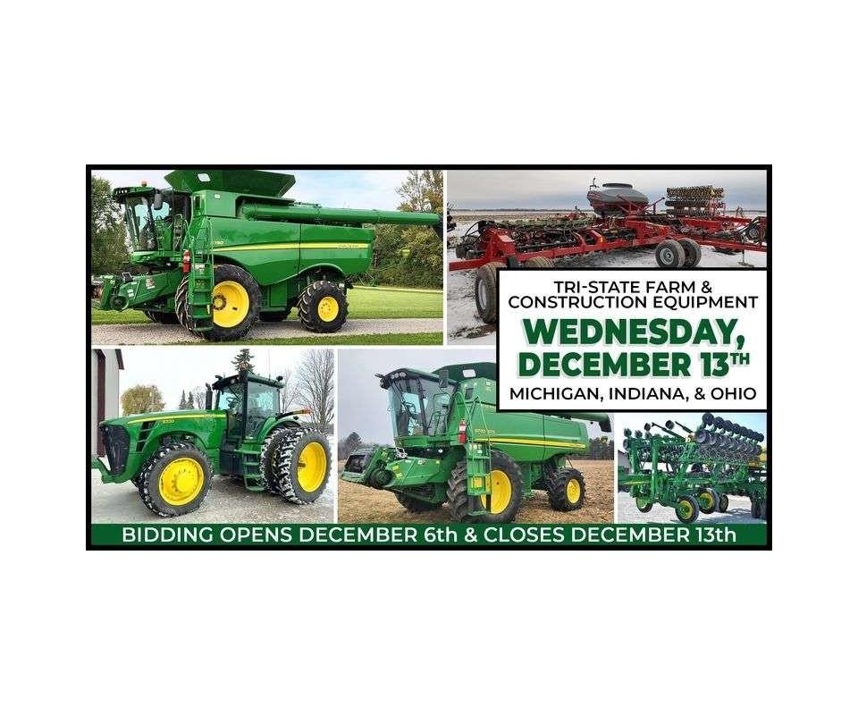 December 13th (Wednesday) TriState Farm / Construction / Municipality EQUIPMENT BiWeekly Online