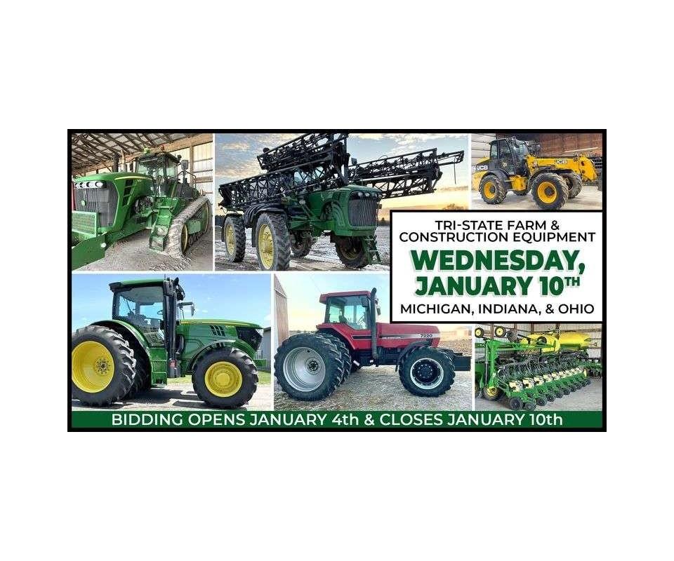 January 10th (Wednesday) TriState Farm / Construction / Municipality EQUIPMENT BiWeekly Online C