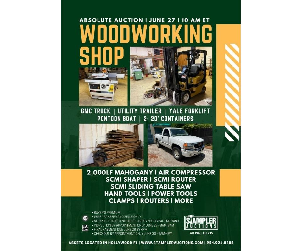 WOODWORKING SHOP ABSOLUTE AUCTION
