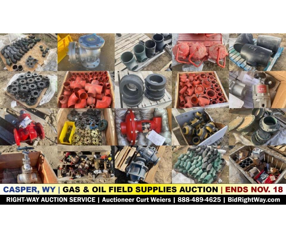 Gas & Oil Field Supplies in Casper, WY, Online Auction Ends 11/18/21