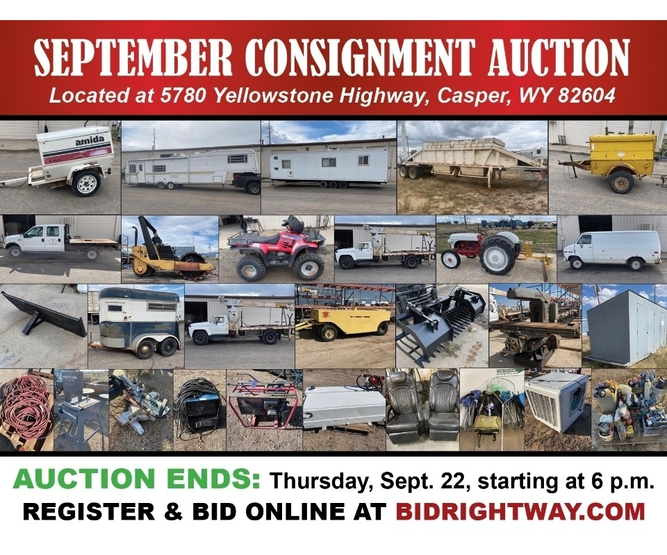 Casper WY Sept. Consignment Auction Ends 9/22 Trailers, 4x4, Tools & More