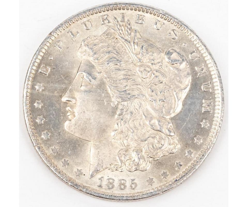 1885 O $1 Morgan Silver Dollar VF Very Fine with 1905 Liberty Nickel Good