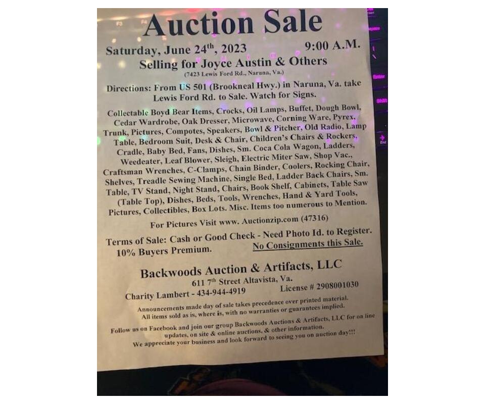 6/24/2023 JOYCE AUSTIN & OTHERS ON SITE AUCTION