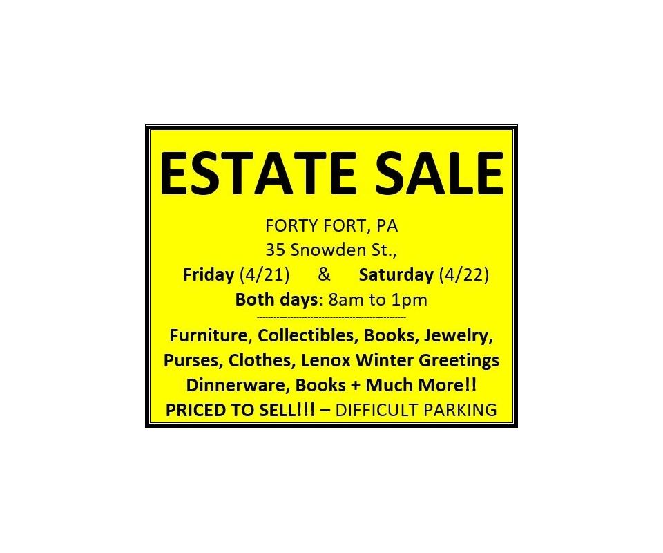 Estate Sale Forty Fort PA