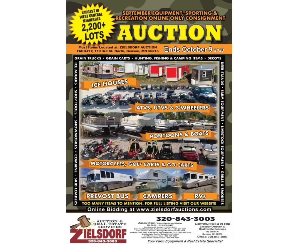 SEPTEMBER SPORTING GOODS/EQUIPMENT ONLINE ONLY CONSIGNMENT AUCTION