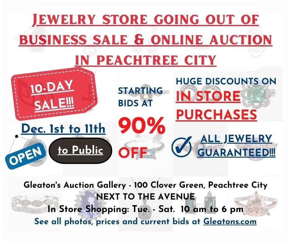 Jewelry Store Going Out of Business Sale and Online Auction in