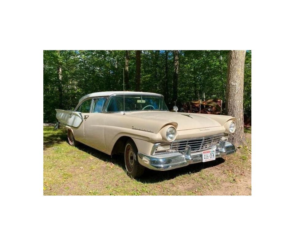 Spooner Area Estate Massey Harris Tractor, 1957 Ford Fairlane, Tools