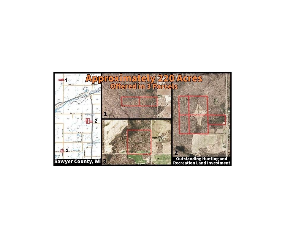 220 Acres Offered in (3) Parcels Sawyer County, WI