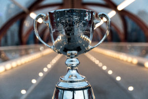 CALGARY, AB - APRIL 2018: The Grey Cup in Alberta, promotional photo shoot. (Photo by Bret Kenworthy/Calgary Stampeders)
