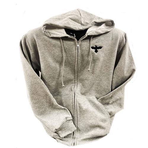 Full Zip Hooded Sweatshirt in Heather Grey