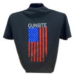 Mens Distressed Flag S/S Tee - L, Black