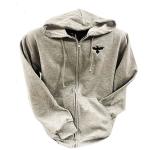 Full Zip Hooded Sweatshirt in Heather Grey