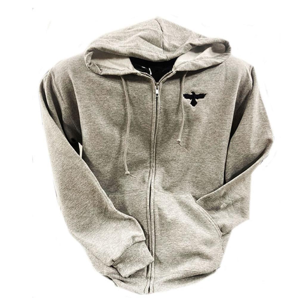 Full Zip Hooded Sweatshirt in Heather Grey