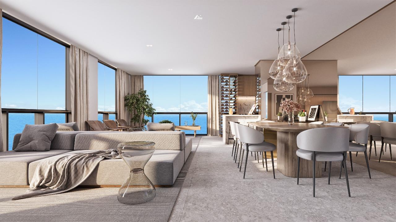 Apartamento com 04 suítes e 03 vagas na quadra do mar em Meia Praia - Itapema.