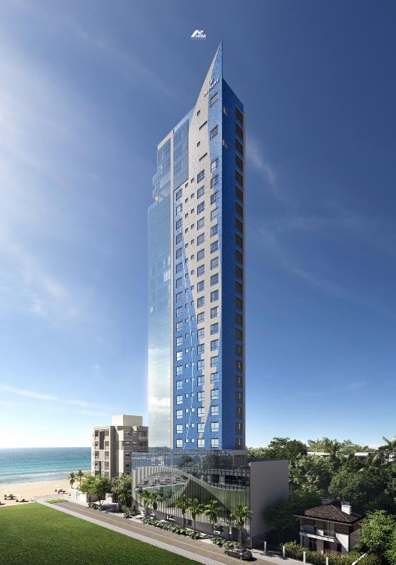 Apartamento com 04 suítes e 03 vagas na quadra do mar em Meia Praia - Itapema.
