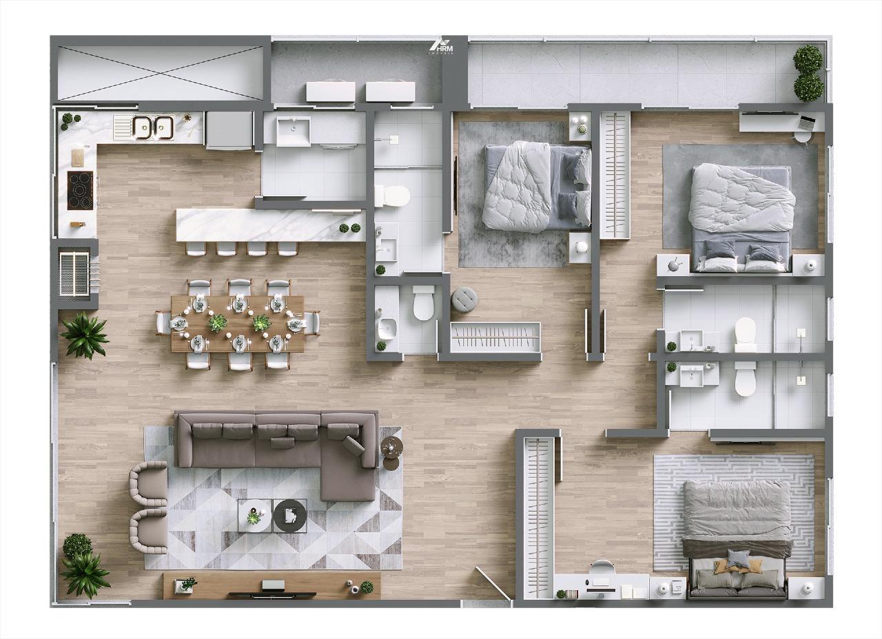 Apartamento amplo 3 dormitórios/3 suítes