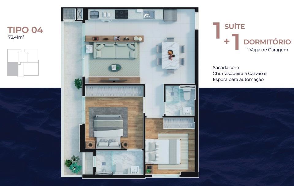 Apartamento Com 1 Suíte, Espaço Gourmet e Lazer Exclusivo