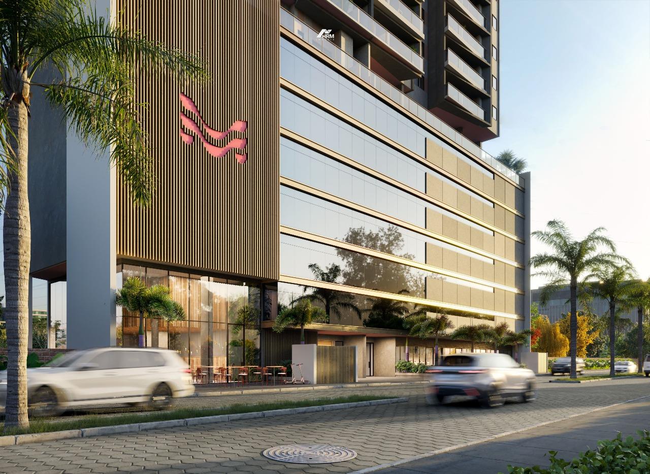 Apartamento com 2 suítes, varanda, piscina e lazer completo a 700m do mar