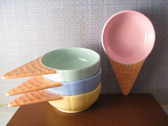 Ice cream cone shaped bowls