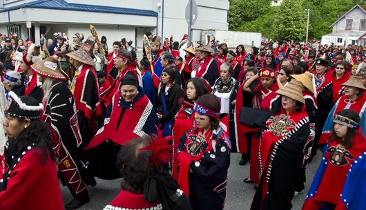 Celebration2012 Hundreds of Native Alaskans gathered in downtown Juneau for the Grand Entrance for Celebration 2012.