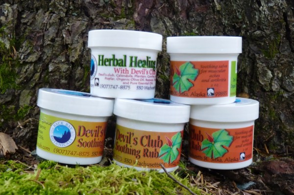 Devil's Club Back Bay Botalicals salves - compressed Back Bay Botanicals products include devil’s club soothing rub and healing ointment.