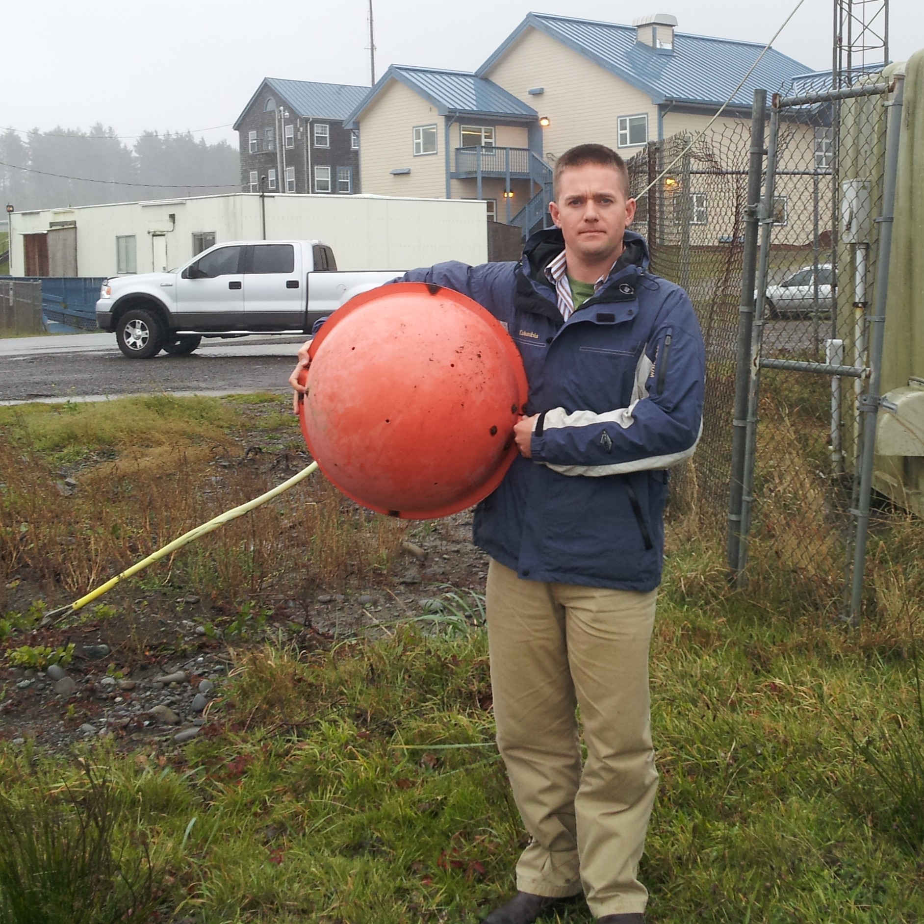 Lt. Lance Leone with wire ball Lt. Lance Leone with wire ball